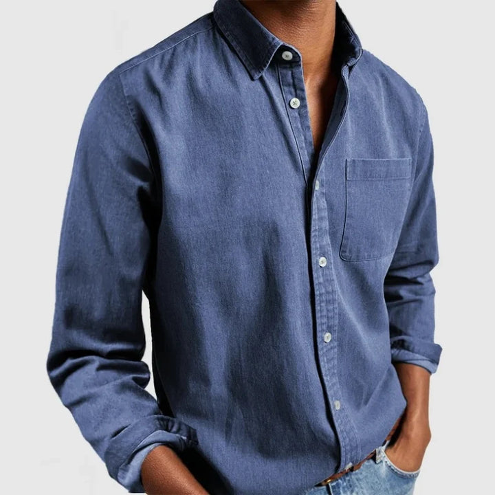 Relaxed fit men's long sleeve vintage shirt. Great for layering or a casual, stylish look.