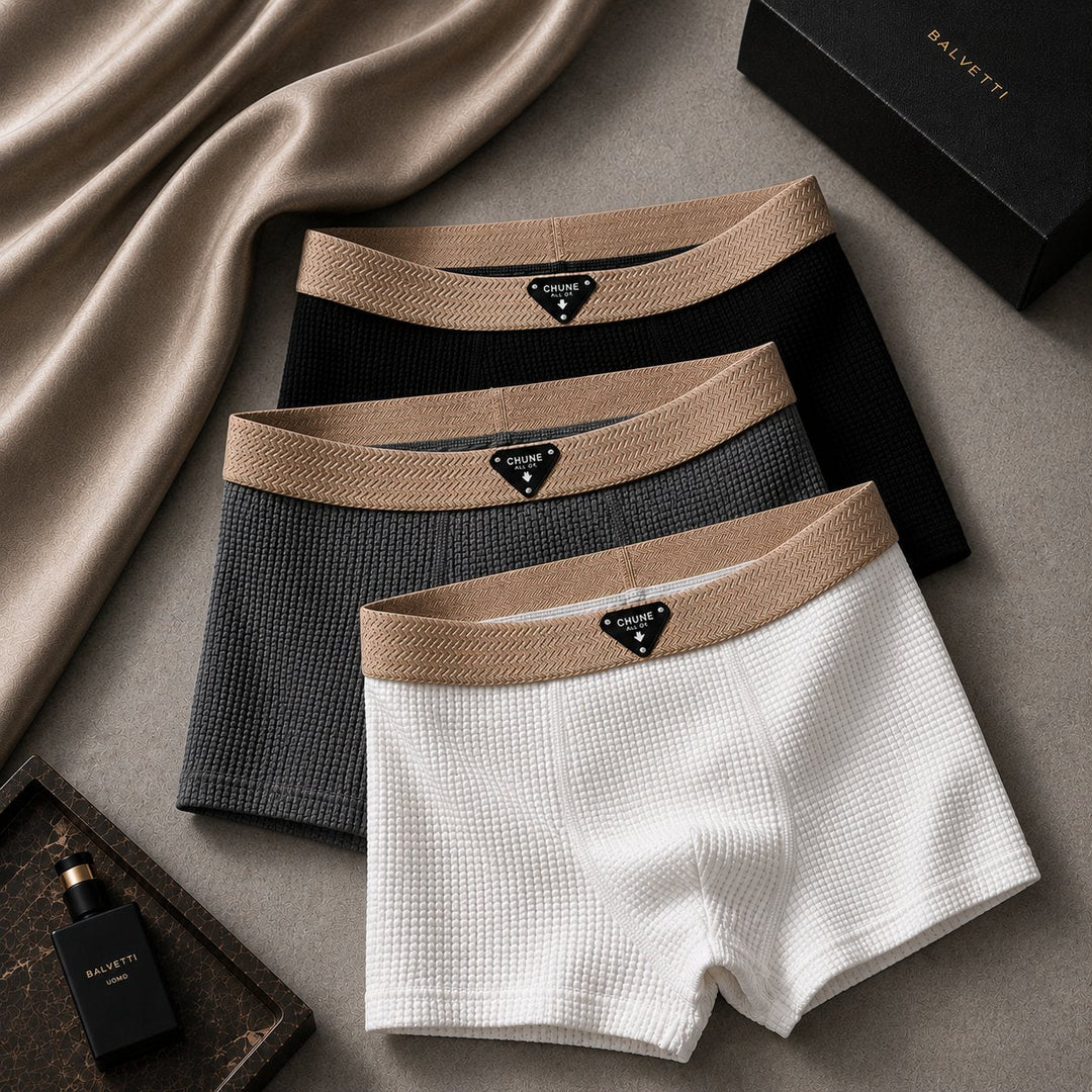 Men's waffle knit boxer loungewear in a comfortable, soft fabric, ideal for everyday wear and relaxation.