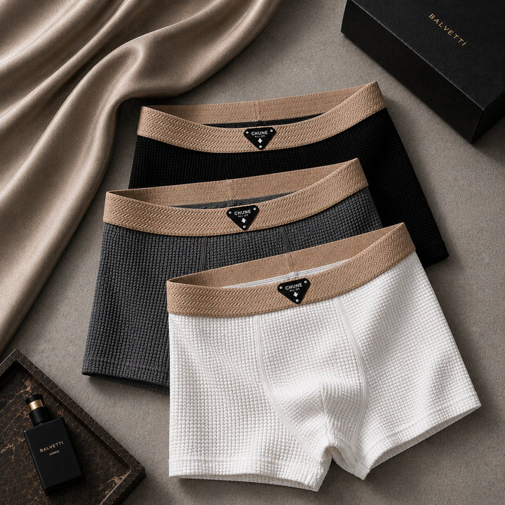Men's waffle knit boxer loungewear in a comfortable, soft fabric, ideal for everyday wear and relaxation.
