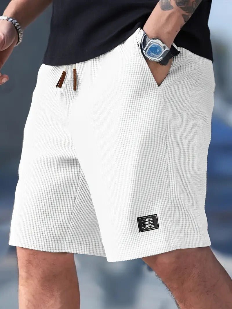Men's stylish waffle knit relaxed fit shorts for ultimate summer comfort and versatile everyday wear.