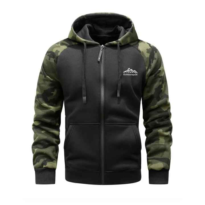 Men's warm camouflage outdoor jacket, perfect for autumn and winter adventures.