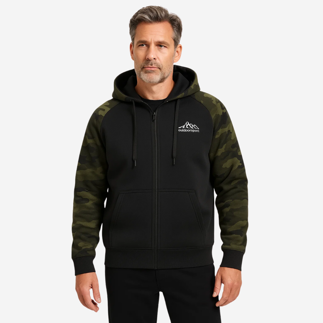 Outdoor men's camo jacket, durable & insulated for winter comfort and performance.