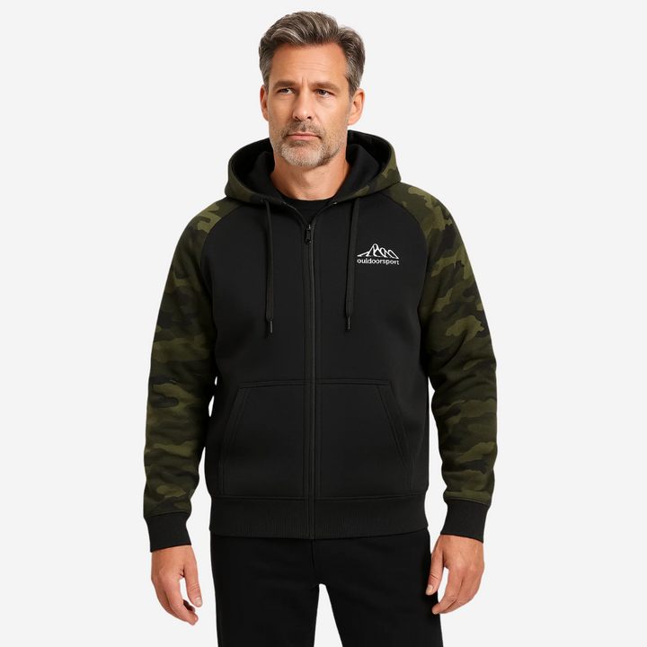 Outdoor men's camo jacket, durable & insulated for winter comfort and performance.