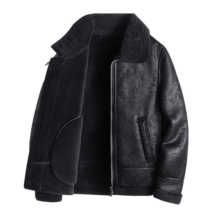 Cozy men's winter jacket in Nordic style, offering warmth & a structured fit for cold weather fashion.