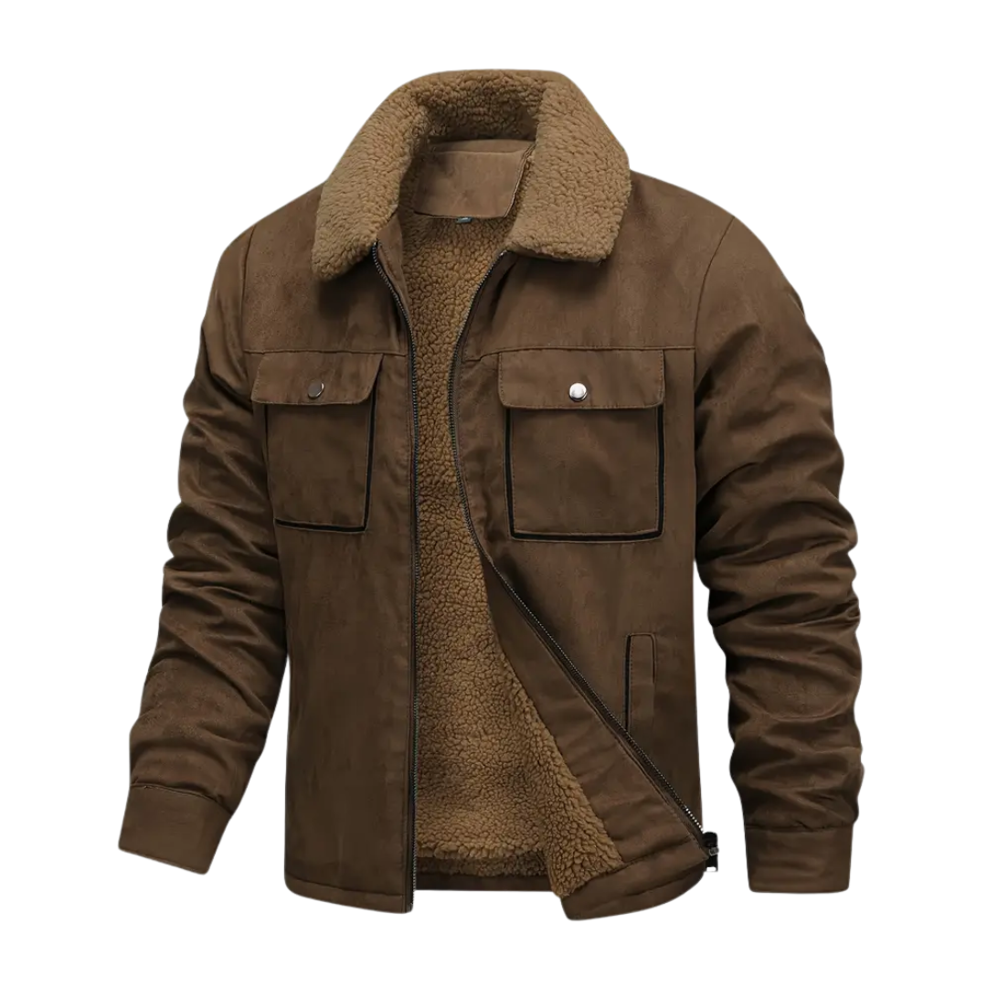 Corvin men's winter coat, teddy fleece lined, offering superior warmth & comfort for outdoor adventures.