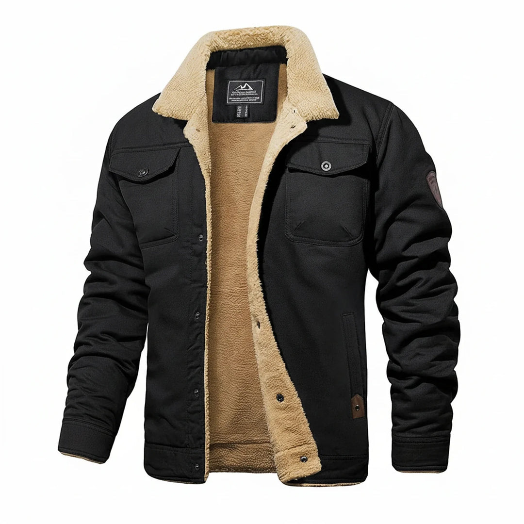 Men's warm winter jacket for cold weather comfort, a stylish outerwear choice with a comfortable fit.