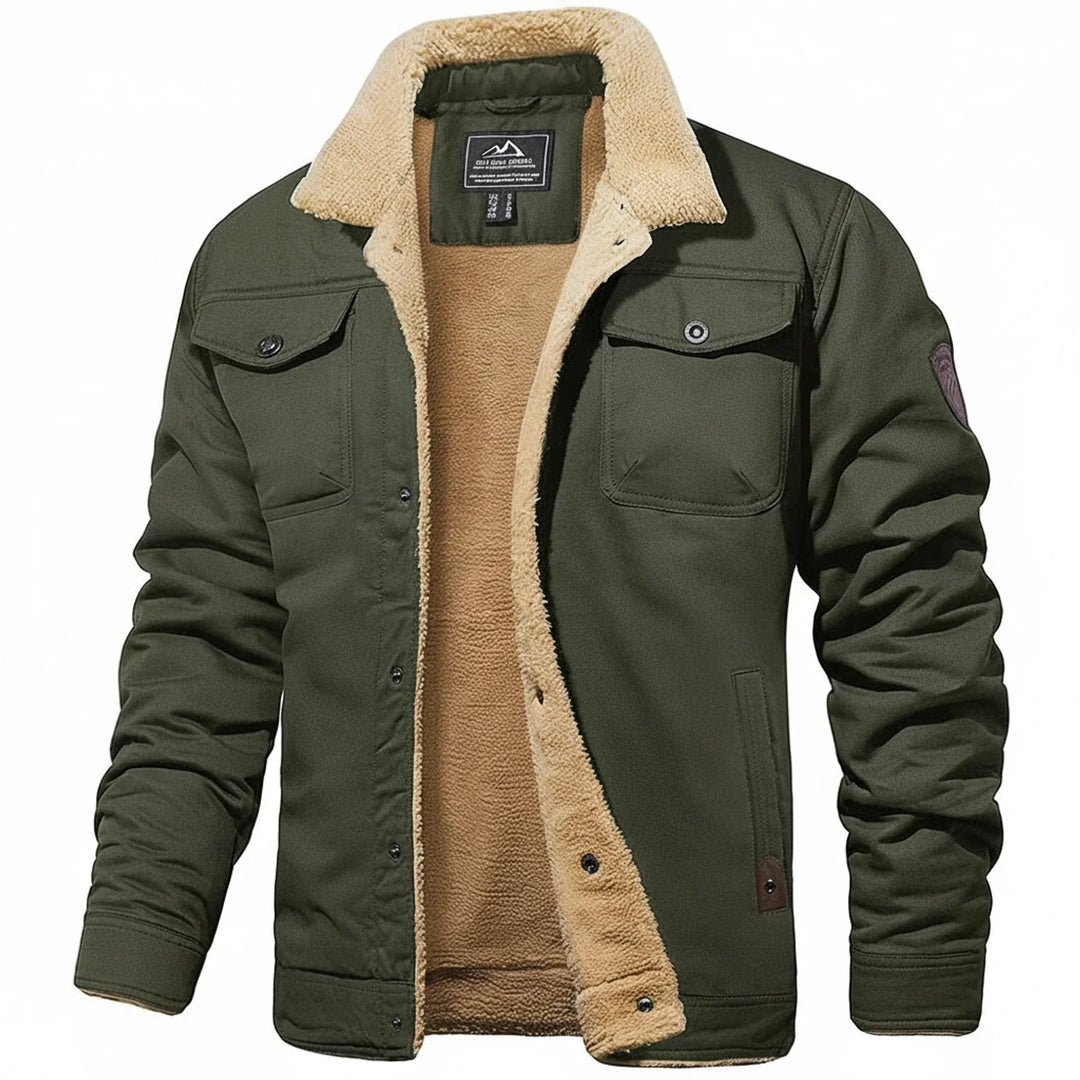 Comfortable men's cold weather jacket. A warm winter coat, perfect for casual everyday wear and warmth.