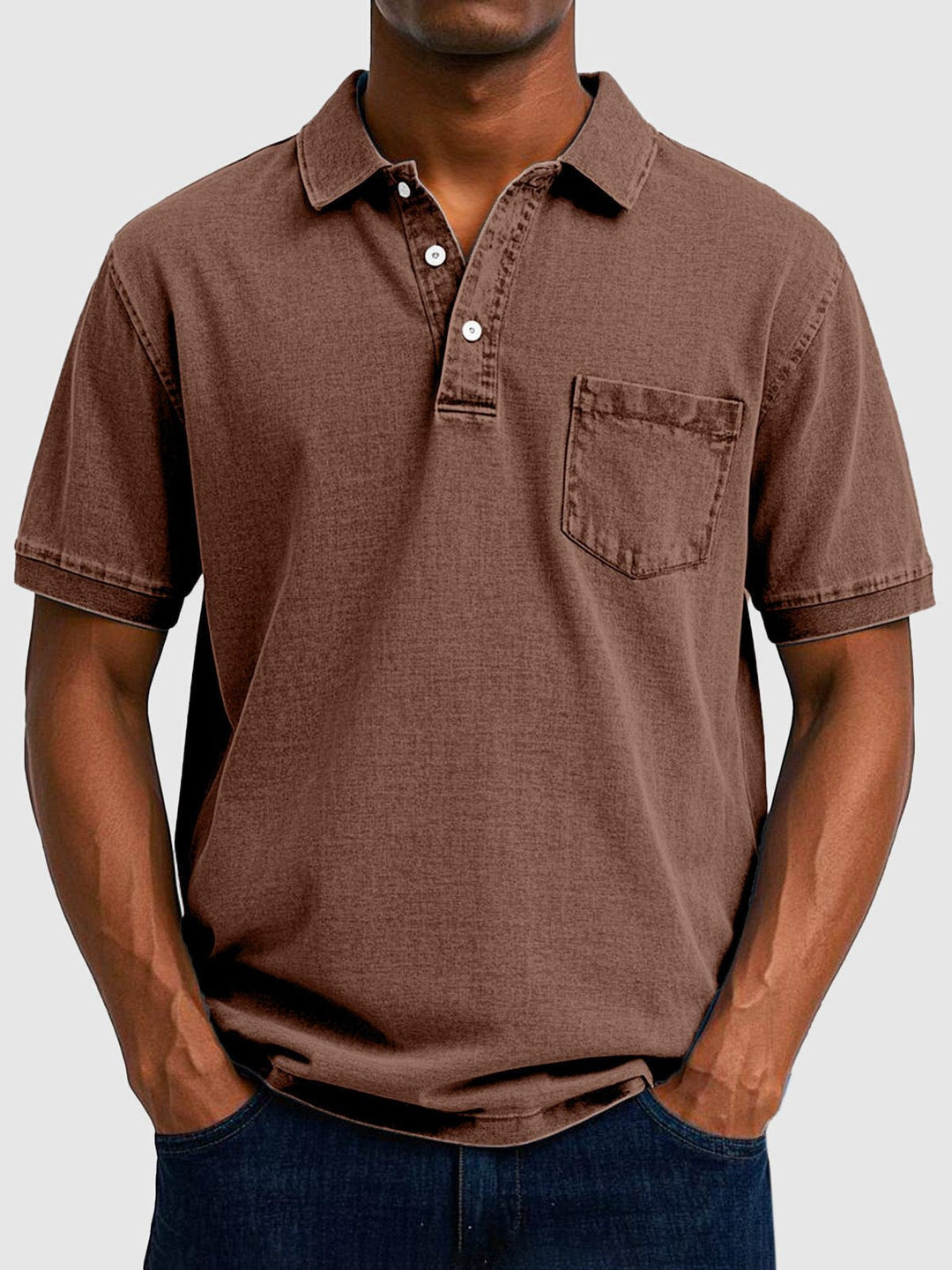 Men's fashion polo shirt: Washed cotton, comfortable fit, versatile for daily wear. A summer essential.