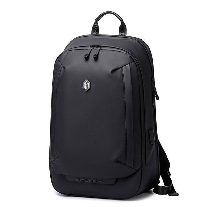 Men's water-resistant anti-theft travel backpack with laptop slot for secure commutes & outdoor adventures.