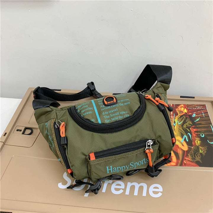 Multi-way men's travel bag, water-resistant for outdoor gear & accessories.