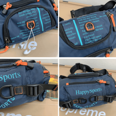 Hands-free men's waist pack, water-resistant for travel, hiking, and daily errands.