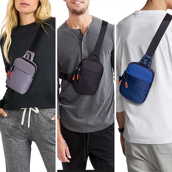 Compact waterproof travel sling bag for men, keeping daily essentials secure & organized.