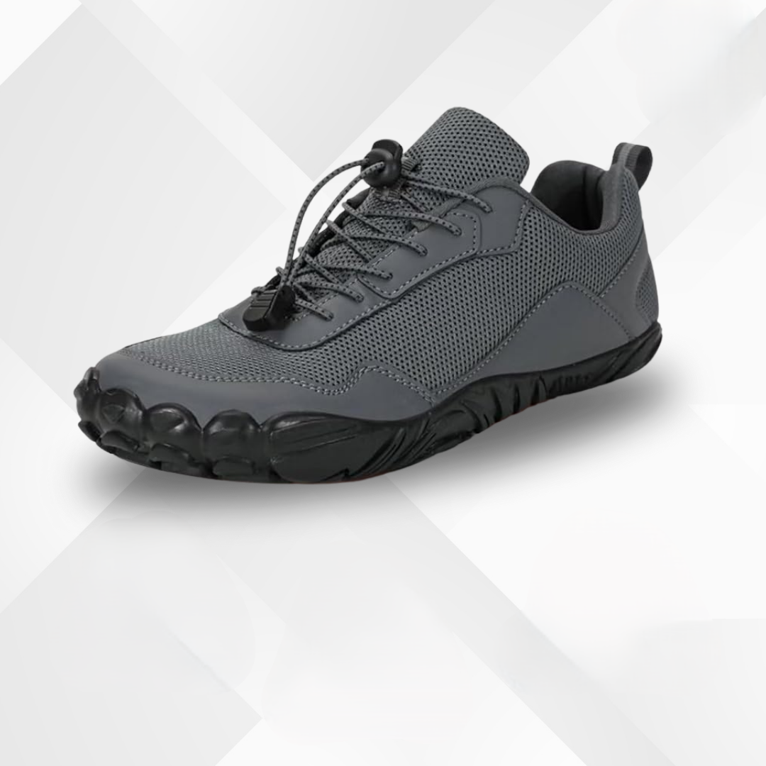 All-weather men's barefoot sneakers with waterproof & orthopedic support. Flexible sole for natural comfort & pain relief.