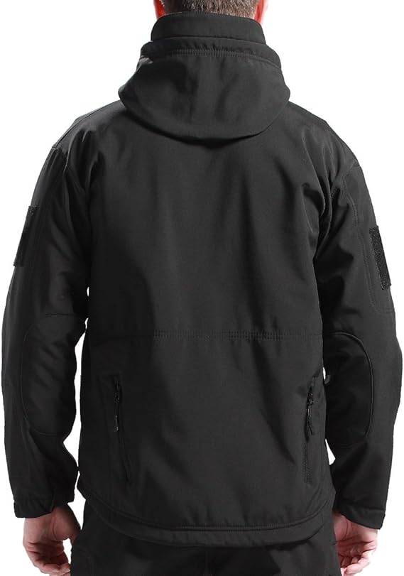 Durable men's outdoor gear set: waterproof softshell jacket & tactical pants for all-weather protection.