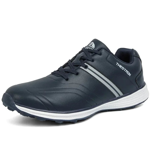 High-performance men's waterproof golf shoes, enhancing stability & powerful swings.