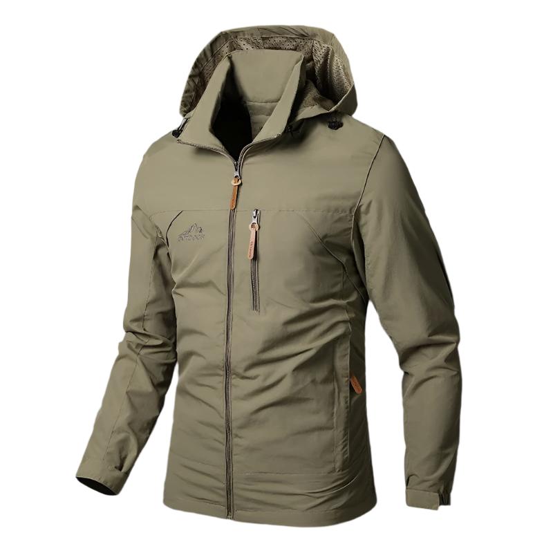 Versatile men's all-season jacket. Waterproof & windproof utility coat, perfect for outdoor travel & everyday use.