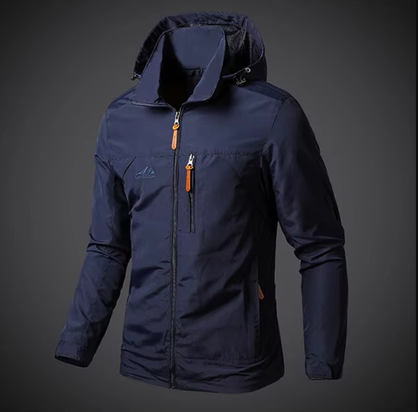 Men's windproof & waterproof jacket. All-season outdoor coat, perfect for protecting against rain, wind & cold.