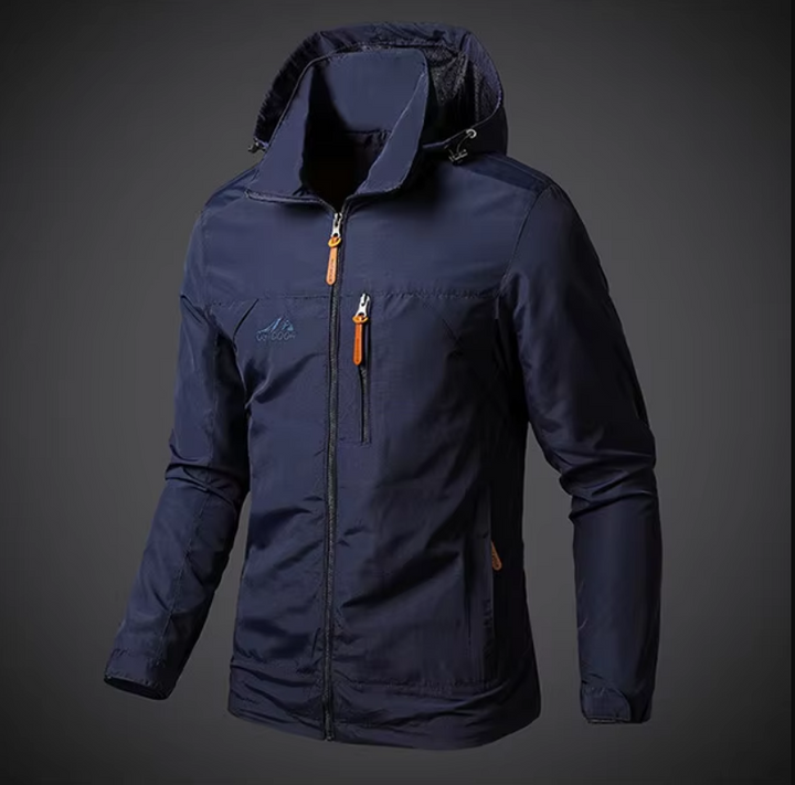 Men's windproof & waterproof jacket. All-season outdoor coat, perfect for protecting against rain, wind & cold.
