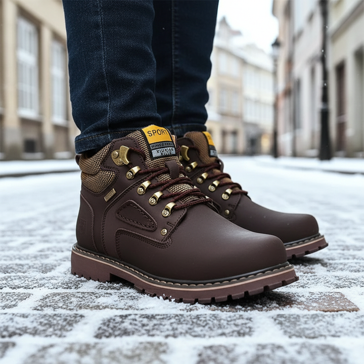 Men's waterproof winter boots for cold weather, insulated & comfortable outdoor shoes.