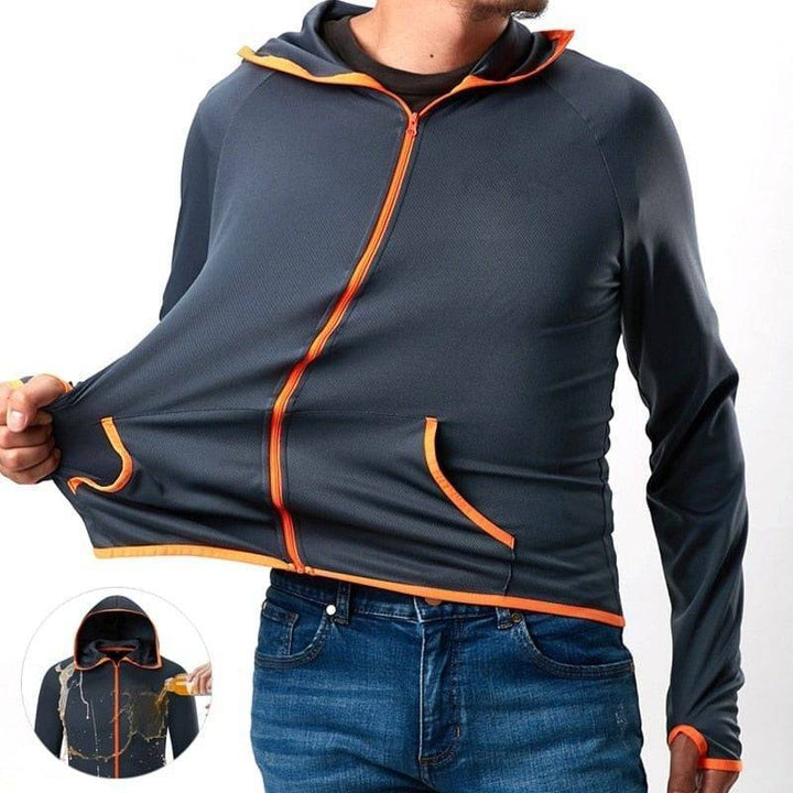 Men's windproof & water-repellent outdoor jacket for all seasons. Ideal for hiking, camping, and active wear.