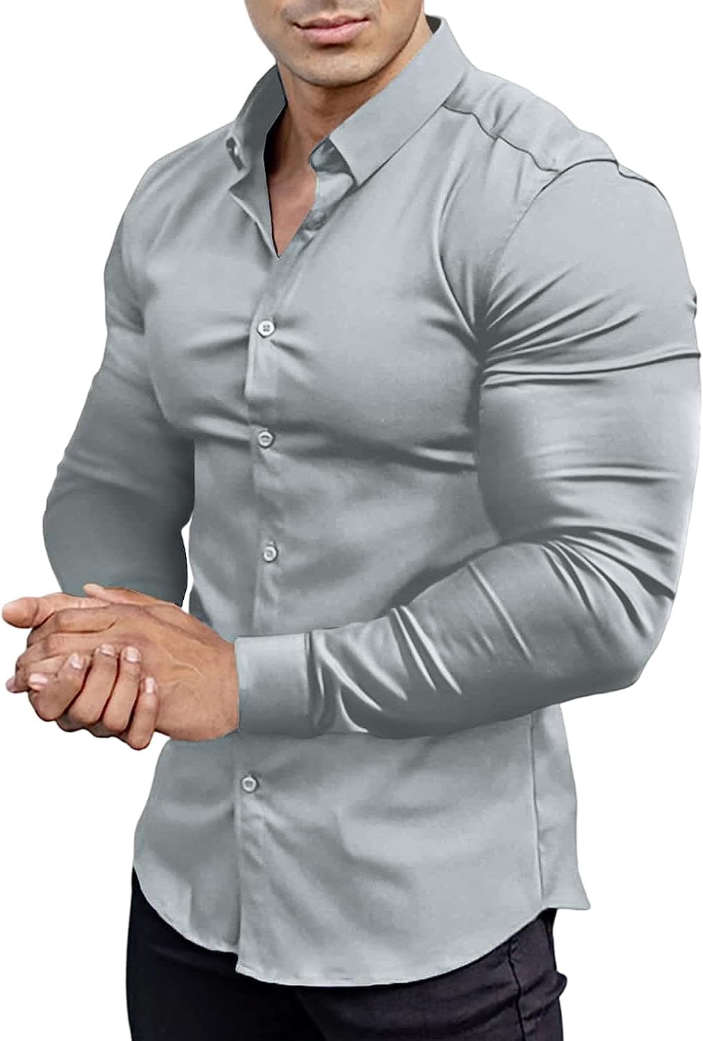 Men's Wrinkle-Free Slim Fit Dress Shirt for formal & office wear.