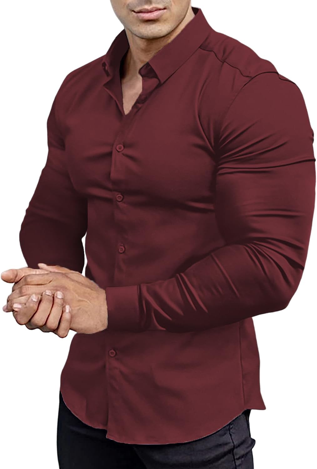 Comfortable Men's Dress Shirt, slim fit, stretch, no-crease fabric, David.