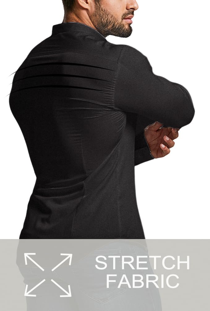 Long Sleeve Wrinkle-Free Men's Slim Fit Dress Shirt, premium quality.