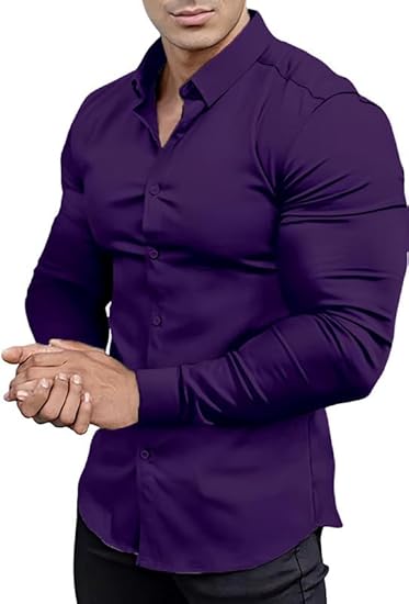 Comfortable Men's Slim Fit Dress Shirt, long sleeve, no-iron, by David.