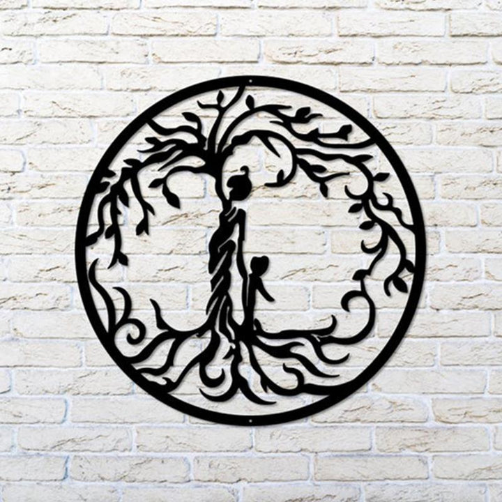 Decorative metal Tree of Life artwork, symbolizing family unity, a beautiful addition to any home