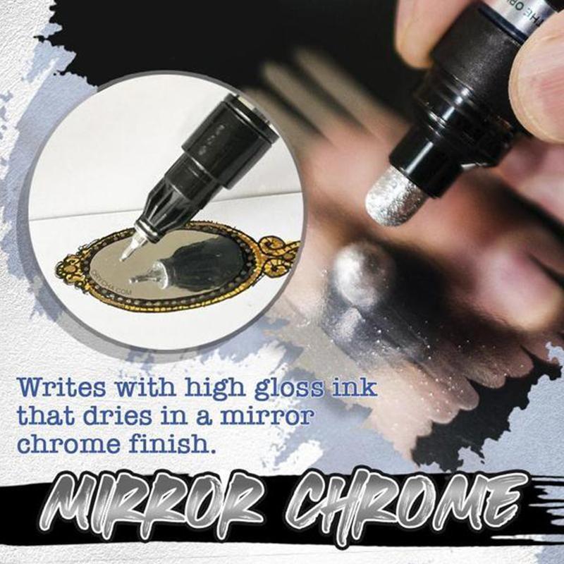 Metallic Liquid Mirror Chrome Marker used on a model car, demonstrating its use for gifts & crafting.