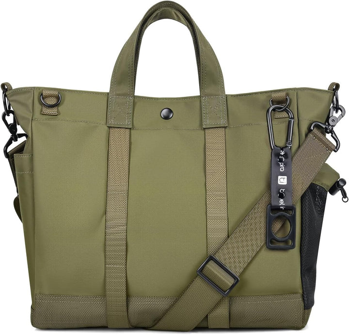MetroCarry durable unisex shoulder bag for laptops, featuring an adjustable strap and spacious compartments.