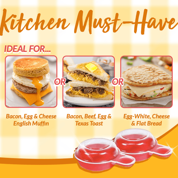Compact microwave egg cooker, ideal for fast breakfast sandwiches & eggs. Easy to use kitchen tool.