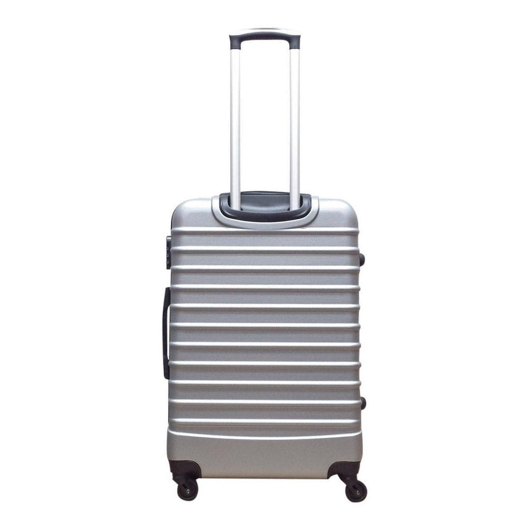Stylish Milano Silver hard-shell luggage set (2-piece) for organized packing & secure vacation travel.