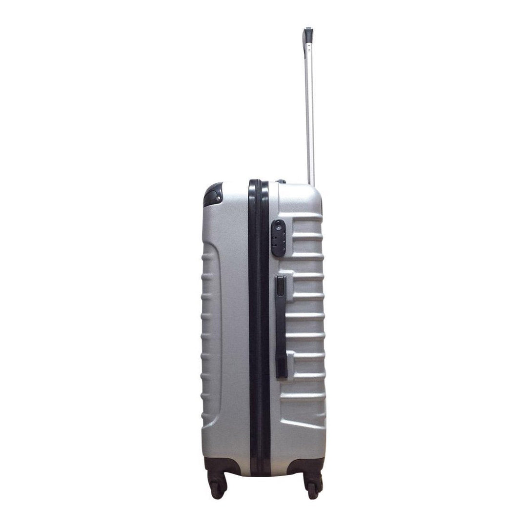 Travel with confidence using this durable Milano Silver 2-piece hard-shell suitcase set. Perfect for vacations.