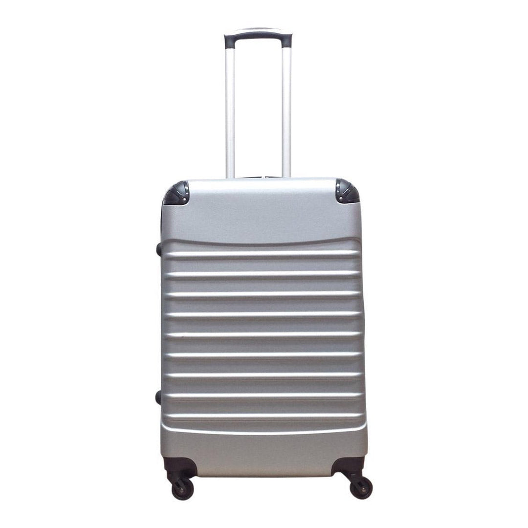 Premium Milano Silver hard-shell 2-piece luggage set. Secure, airport-friendly suitcases for modern travelers.