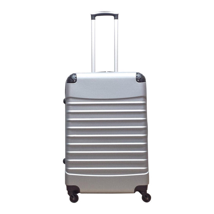 Premium Milano Silver hard-shell 2-piece luggage set. Secure, airport-friendly suitcases for modern travelers.