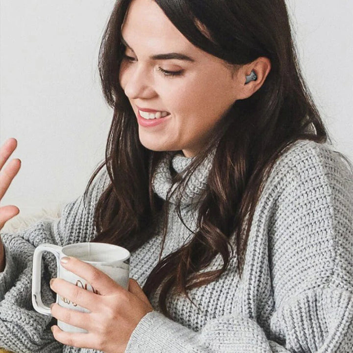 Durable, water-resistant mini Bluetooth earbuds. Noise cancelling wireless earphones for active lifestyles.
