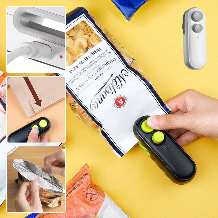 Portable USB rechargeable bag sealer, compact design for easy food storage and chip bag sealing