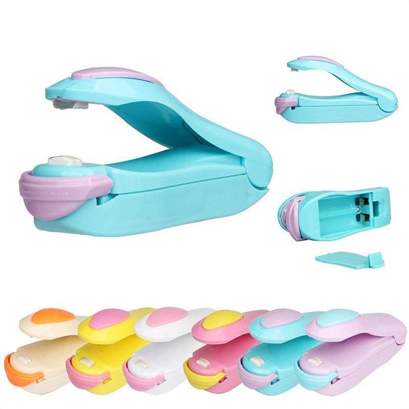 Compact pink mini food bag heat sealer, an essential kitchen tool for sealing snack bags and maintaining freshness.