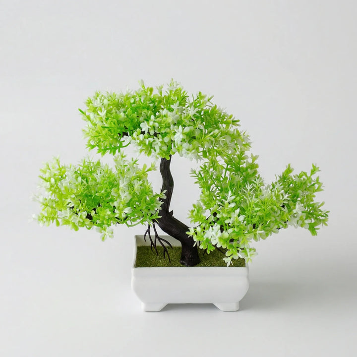 Artificial greenery, maintenance-free desk decor. Perfect for office or home.