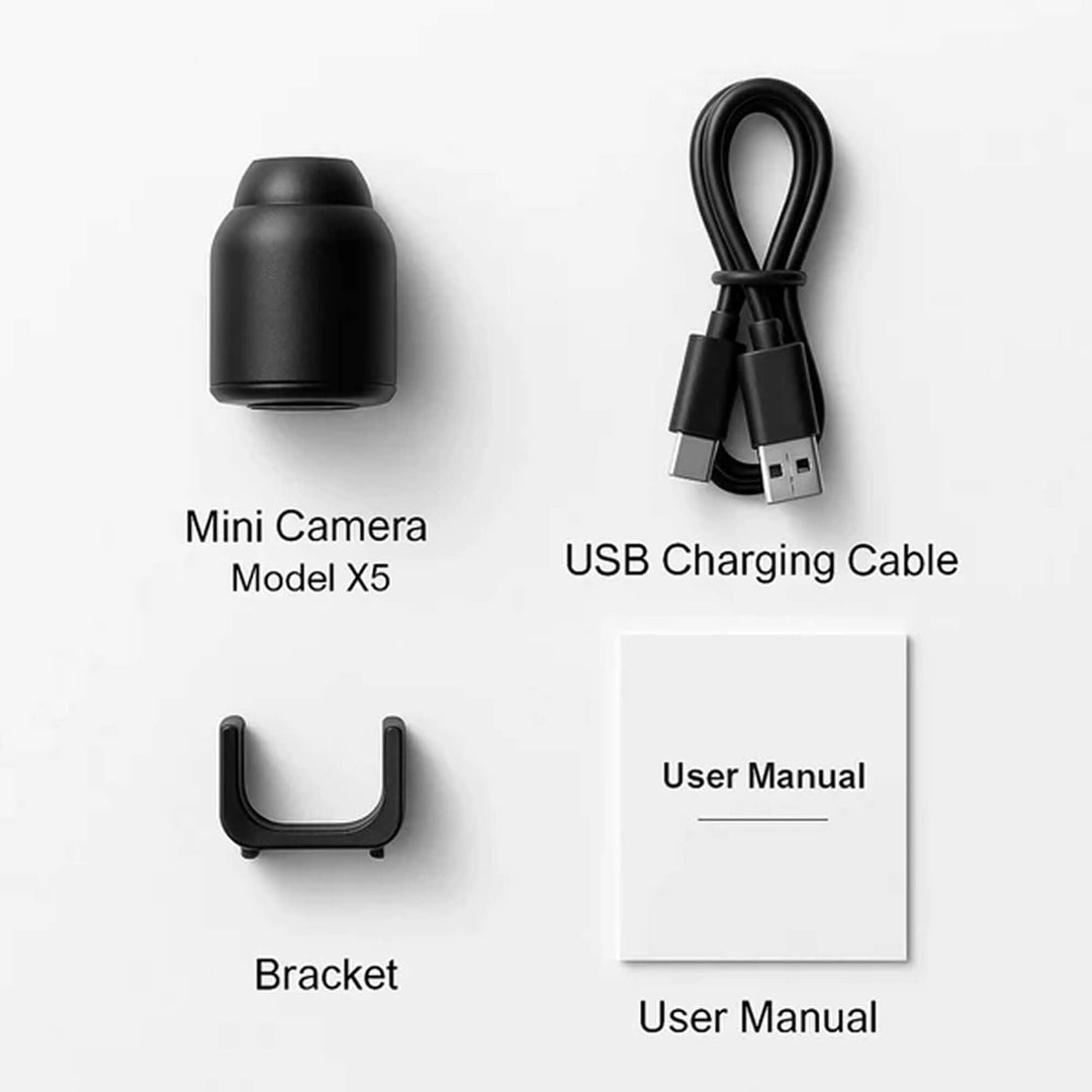 HD mini wireless security camera with audio, discreet for nanny cam & home surveillance.