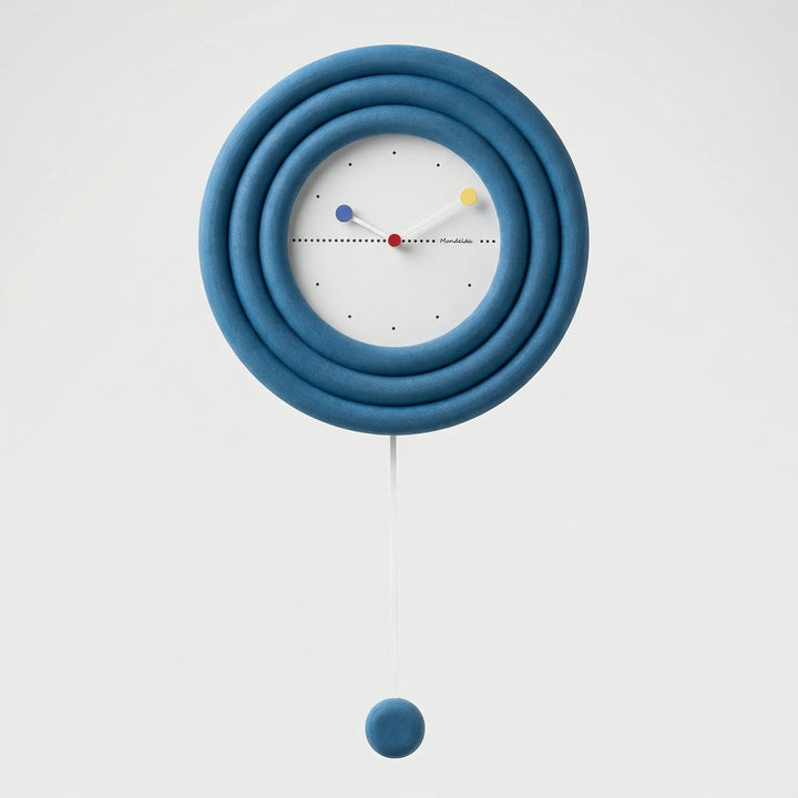 Elegant gray minimalist wall clock with silent pendulum. Round design, perfect contemporary home decor accent.