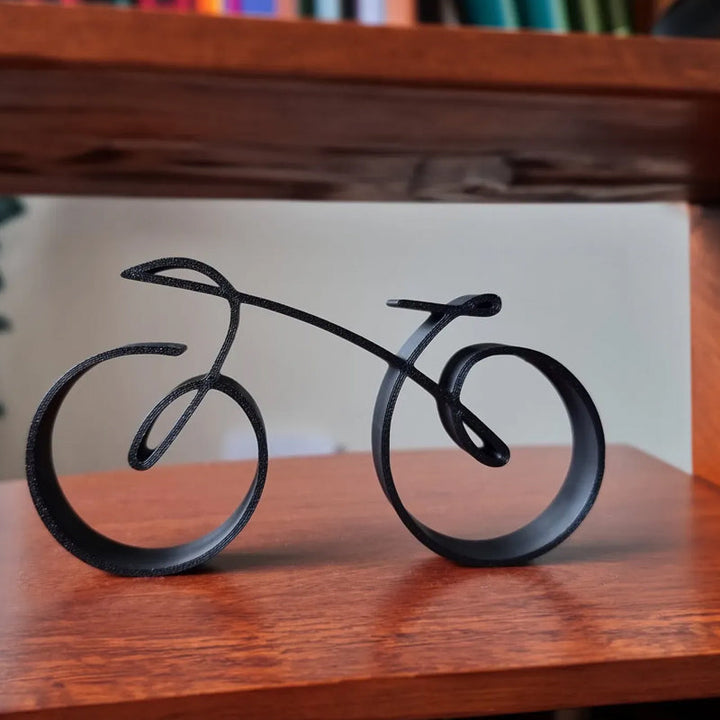 Abstract bicycle art, minimalist metal sculpture, perfect desk decor and unique cyclist's gift