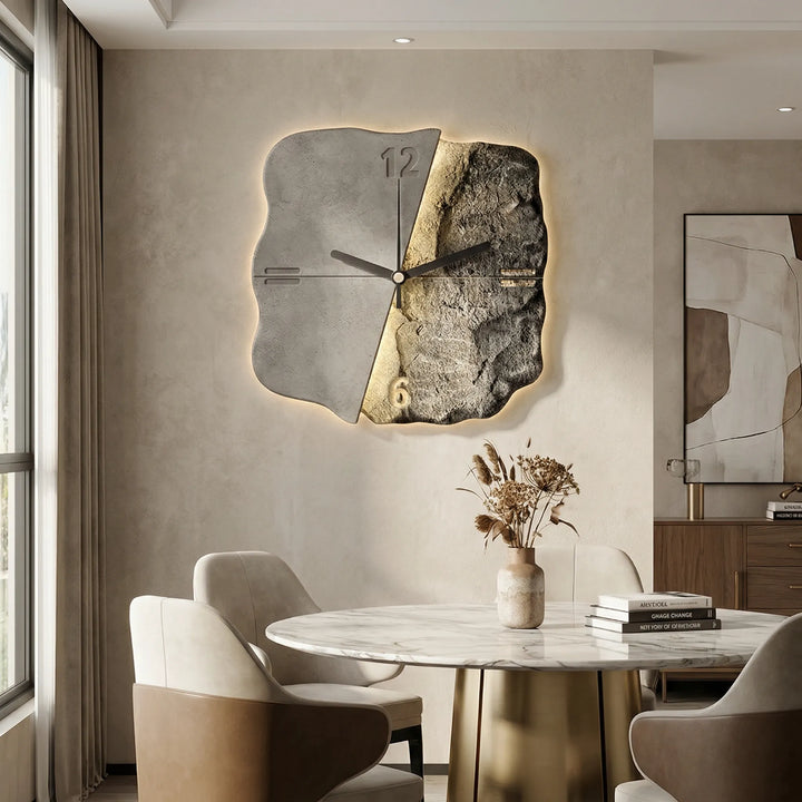 Modern 3D relief wall clock with silent quartz movement, perfect for contemporary home decor.