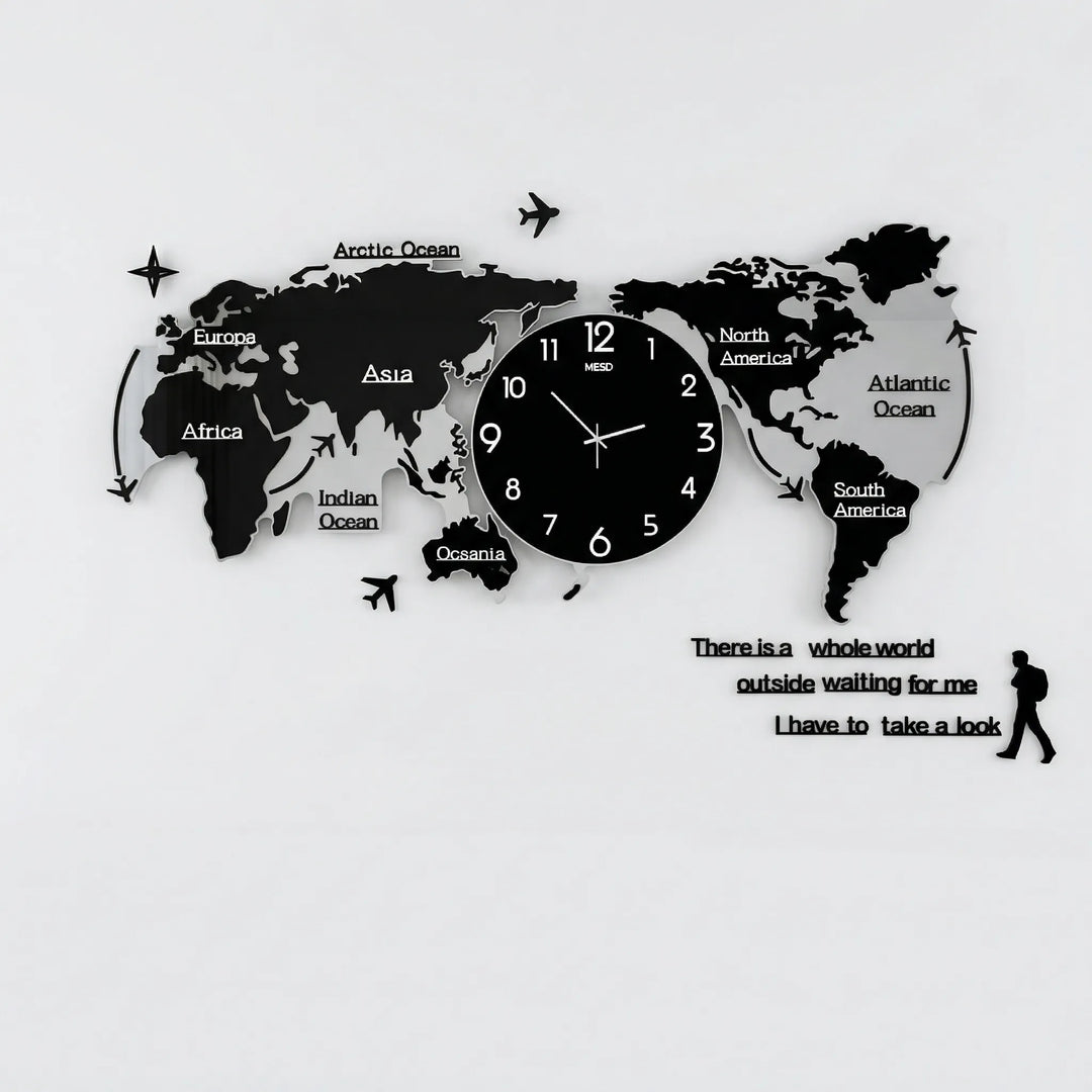 Contemporary 3D wall clock. Modern home decor with easy DIY installation, a unique statement piece.