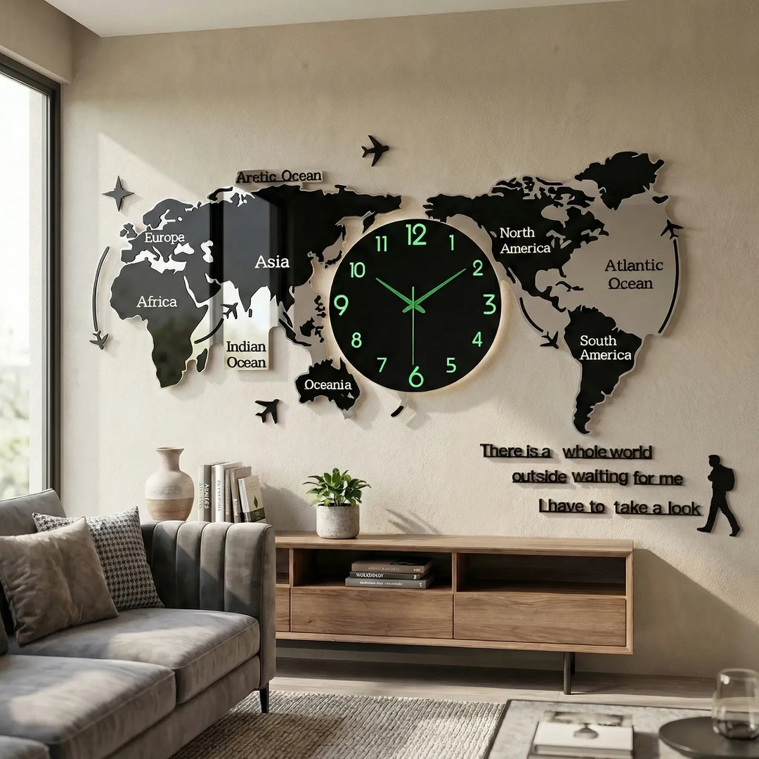 Elegant modern 3D wall clock, perfect for contemporary home decor. Easy DIY installation accent.