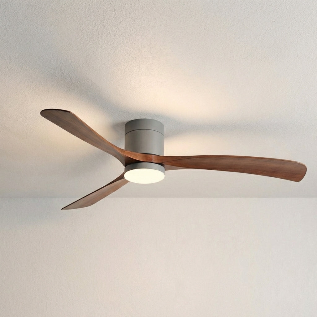 Premium modern ceiling fan with integrated LED light, silent operation, and remote control.