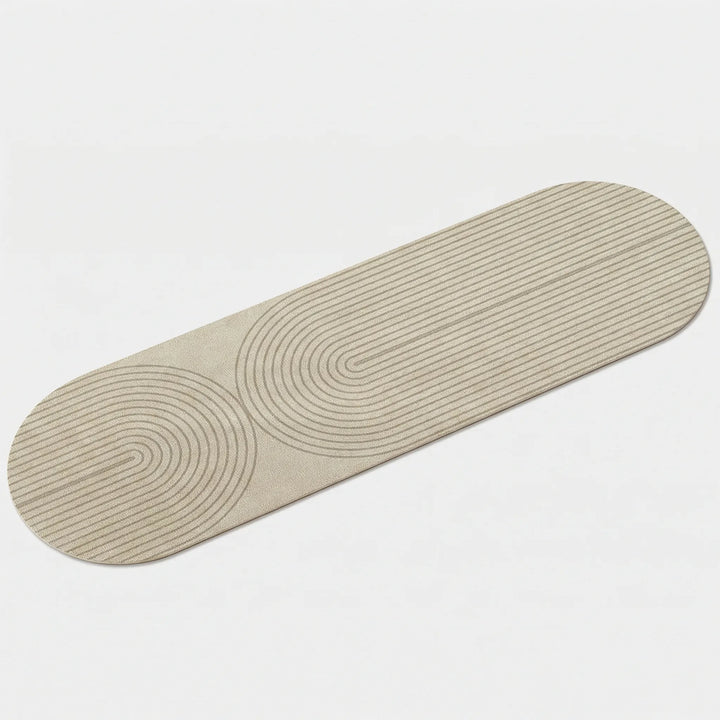 Washable entryway runner rug featuring a unique Flowique wave design for modern homes.