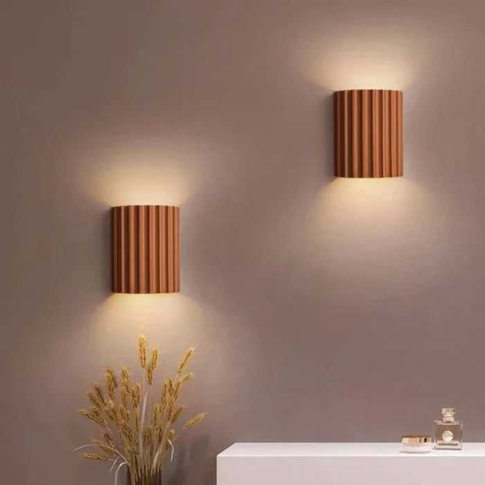 Elegant modern wall lamp sconce, providing ambient home illumination & stylish accent lighting for any room.