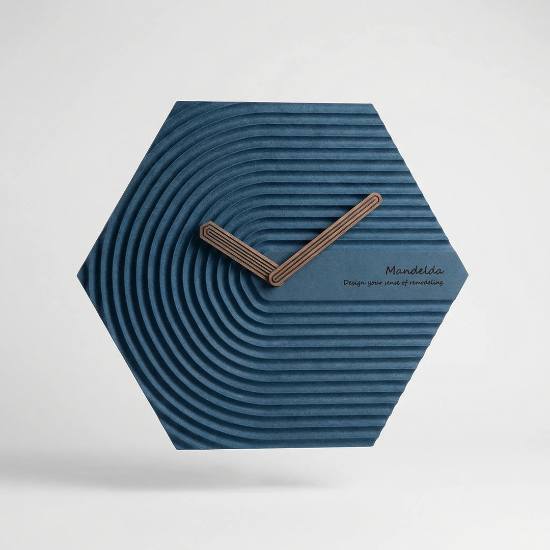 Stylish white hexagonal wall clock, perfect for bedroom or office decor. Minimalist design.